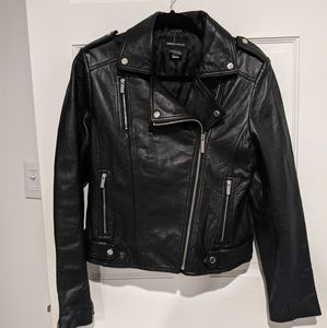Leather biker jacket